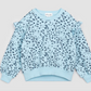 Baby Leopard Print on Angel Blue Ruffled Sweatshirt