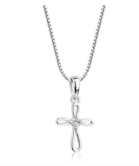 Sterling Silver Children's Infinity Cross Necklace