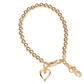 Gold-Plated Kids Bracelet with Heart Charm