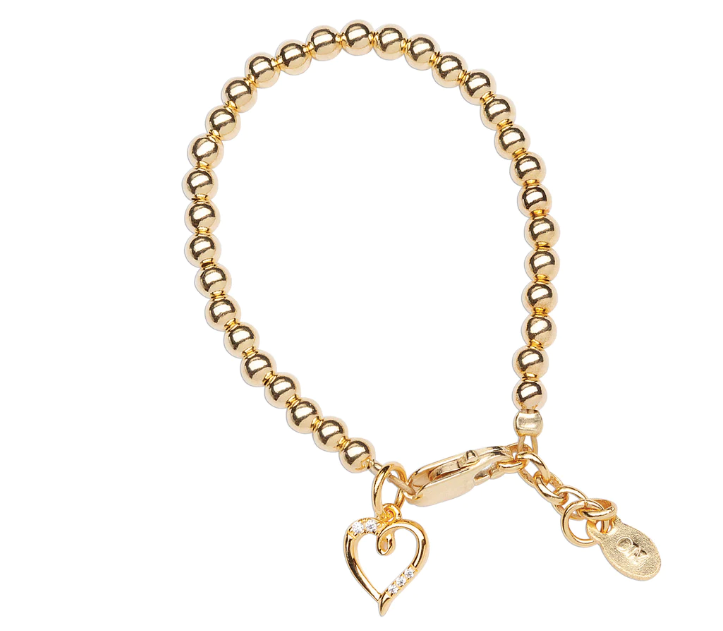 Gold-Plated Kids Bracelet with Heart Charm