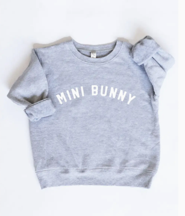 Mini Bunny Toddler Graphic Sweatshirt- ATHLETIC HEATHER