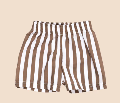 Lounge Shorts - Mocha Stripe