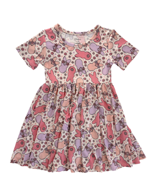 Snuggle Bunny Short Sleeve Twirl Dress