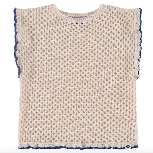 Girls Crochet Shirt- Cream