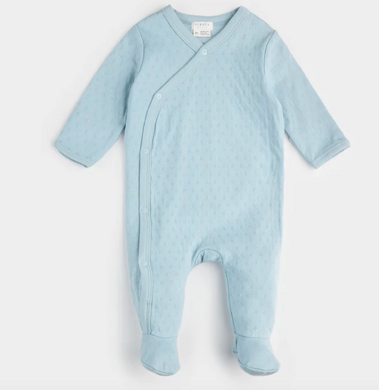 Celestial Blue Pointelle Knit Cross Body Sleeper - Baby Sweet Pea's Boutique