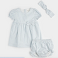Celestial Blue Yarn-Dyed Striped Woven Dress Set (3 pc) - Baby Sweet Pea's Boutique