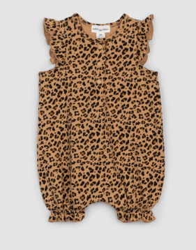 Leopard Print on Baby Girls' Romper - Baby Sweet Pea's Boutique