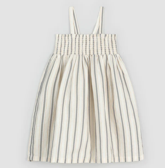 Striped Linen Blend Smocked Tank Dress - Baby Sweet Pea's Boutique
