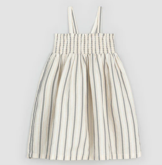 Striped Linen Blend Smocked Tank Dress - Baby Sweet Pea's Boutique