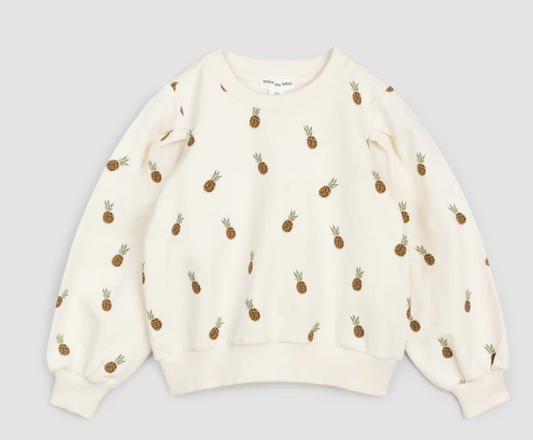 Wild Pineapple on Crème Girls' Sweatshirt