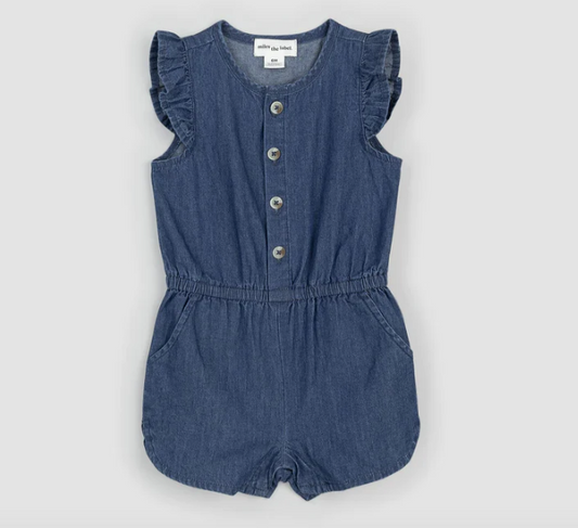 Chambray Romper - Baby Sweet Pea's Boutique