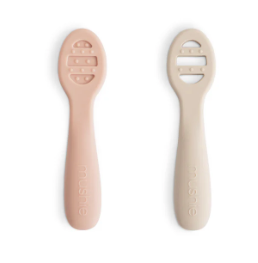 First Feeding Baby Spoons 2-Pack- Blush/Shifting Sand