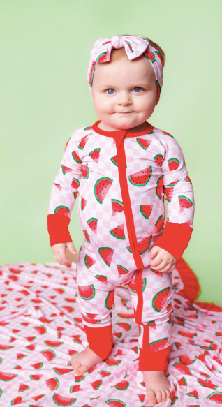 ONE IN A MELON CHECKERS DREAM ROMPER