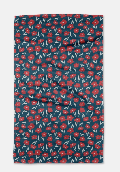 Luca Daisy Red Tea Towel