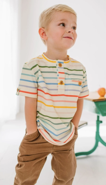 Alex Tee in Primary Stripe - Ollie Jay