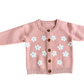 Knit Cardigan- Salmon Floral - Baby Sweet Pea's Boutique