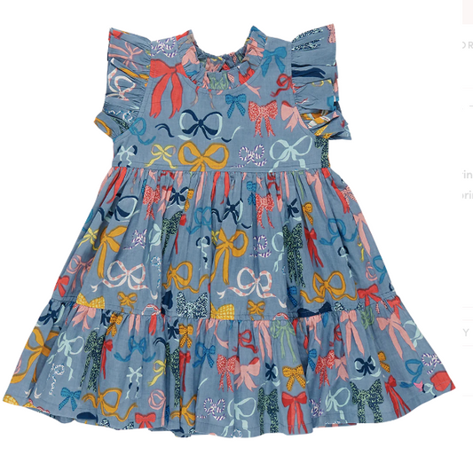 Girls Jennifer Dress - Bows on Bows