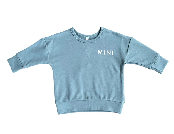 Drop Shoulder Pullover - Storm - Mini - BabySproutsCo