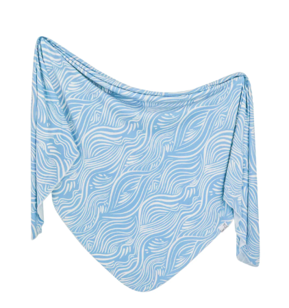 Knit Swaddle Blanket- Surf