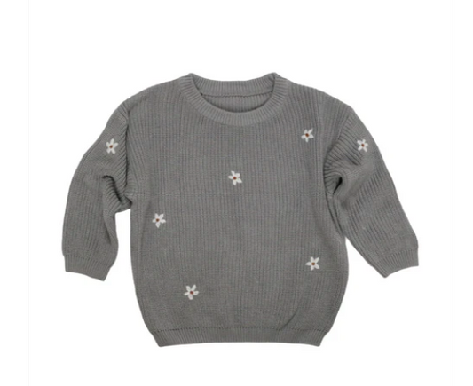 Daisy Sweater- Ash - Baby Sweet Pea's Boutique