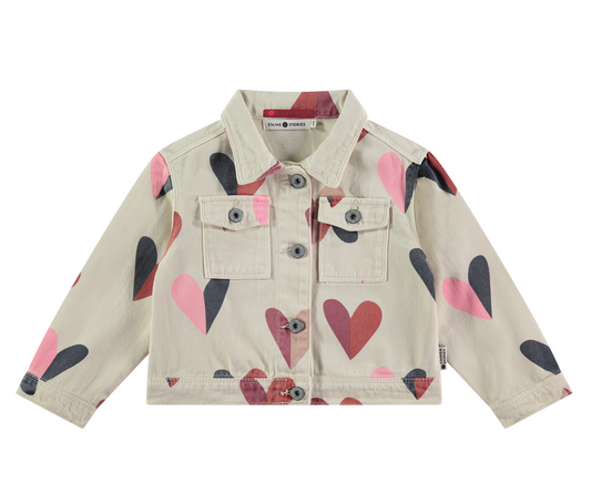 Heart/Cream Denim Jacket - Babyface