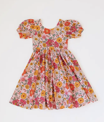 Puff Dress in Autumn Garden Preorder | Girls Fall Dress - Baby Sweet Pea's Boutique