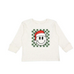 Santa Smiley Christmas Long Sleeve Shirt - Natural