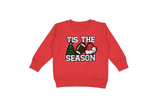 Tis The Season Patch Christmas Sweatshirt - Red