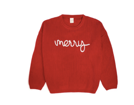 Merry Christmas Yarn Knit Adult Sweater - Baby Sweet Pea's Boutique