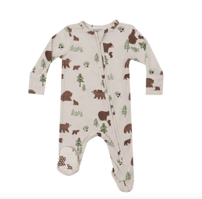 2 Way Zipper Footie - Sweet Brown Bears - Angel Dear