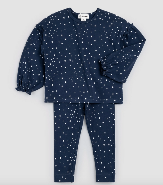 Snowfall Print Leggings and Crew Neck Set - Miles The Label