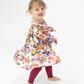 Smocked Ruffle Tiered Dress with Ribbed Legging, Autumn Rose