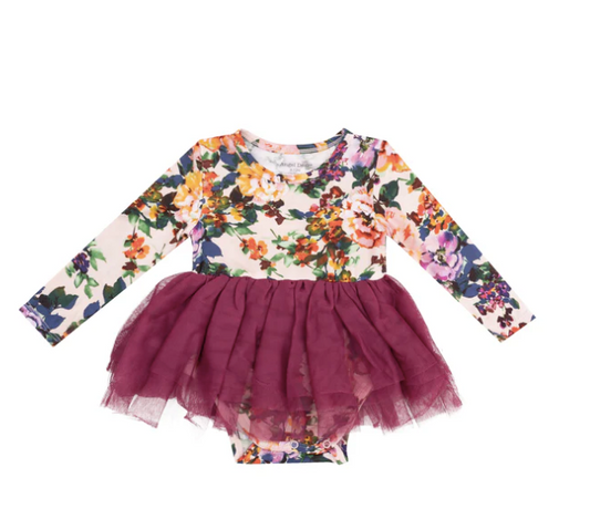 L/S Tutu Bodysuit - Autumn Rose