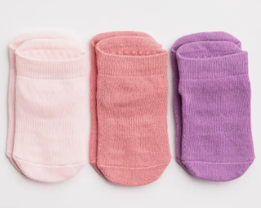 Ciara - Pink and Purple Grip Baby, Kids Ankle Socks