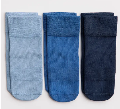 Colby - Non-Slip Baby Socks in Light Blue, Cobalt, Navy