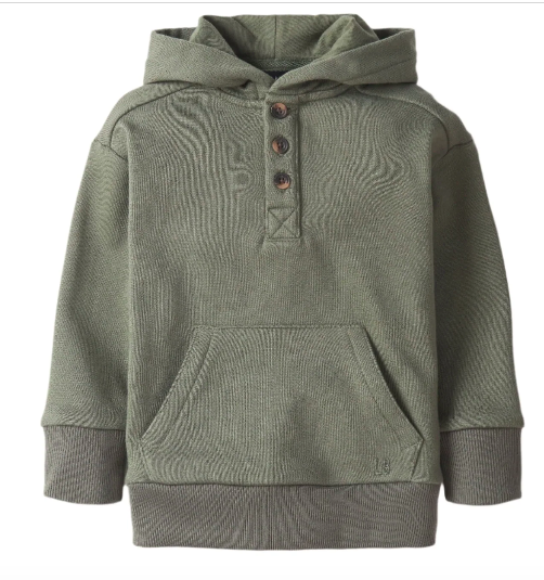 Henley Hoodie - Pine