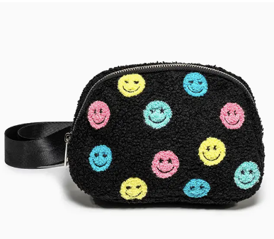 Adjustable Belt Bag - Multi-Colored Happy Faces