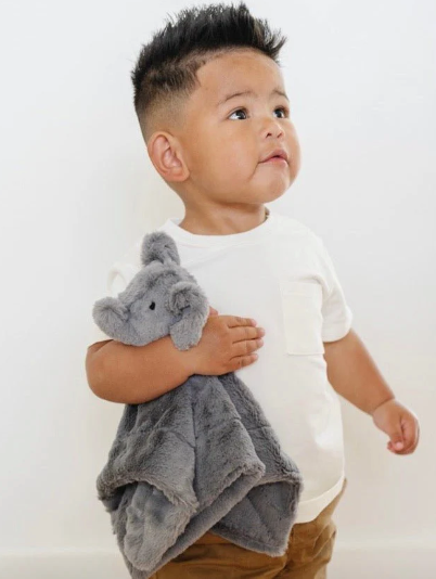 STUFFED ANIMAL LOVEYS ELEPHANT- Stone