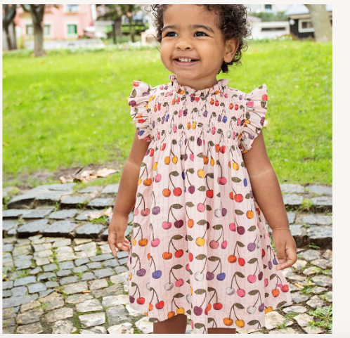 Girls Stevie Dress- Cloud Pink Cherry