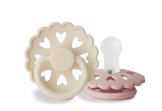 FRIGG Daisy Natural Rubber Pacifier 2-Pack- Blush Cream