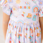 Rainy Day Flutter Sleeve Twirl Dress