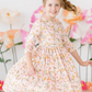 Pretty Peachy 3/4 Sleeve Pocket Twirl Dress