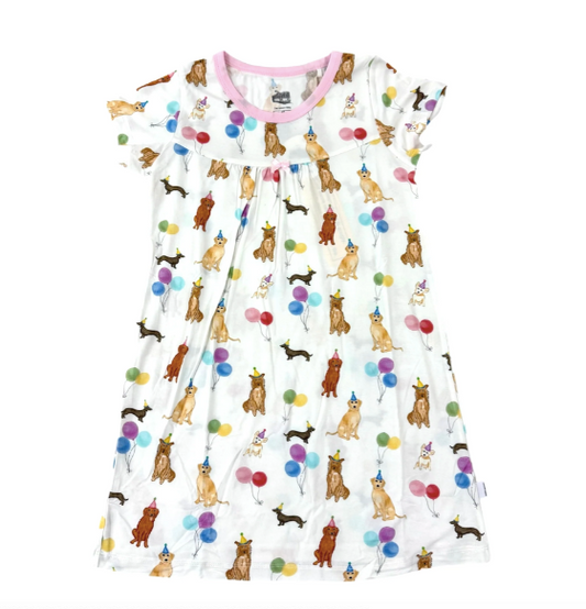 Pink Party Dogs Bamboo Dress