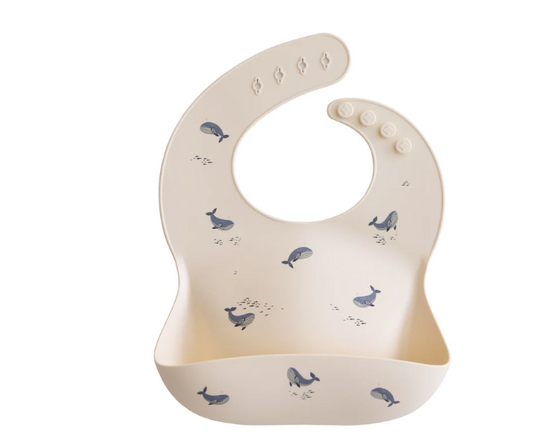 Silicone Baby Bib- Whales