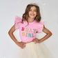 Pink Birthday Girl Gem Ruffle T-Shirt - Lola and the Boys