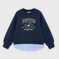 Girl Sweatshirt with Faux Shirt - Baby Sweet Pea's Boutique