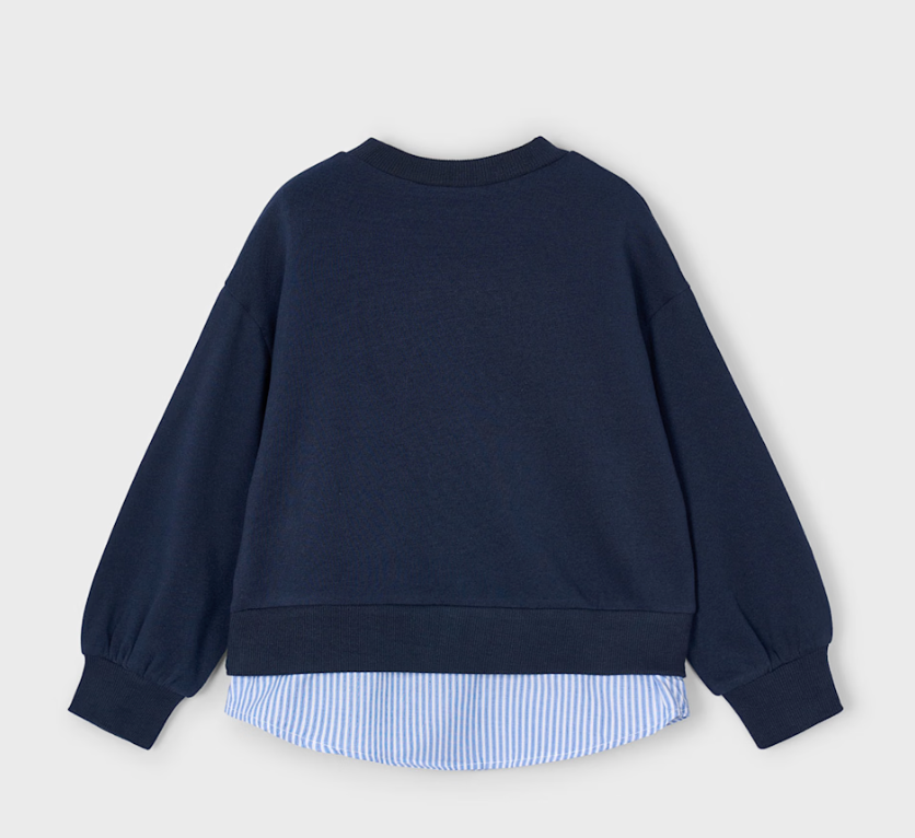 Girl Sweatshirt with Faux Shirt - Baby Sweet Pea's Boutique