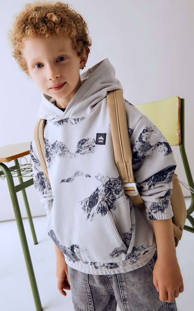 Boy Printed Hoodie - Smoke - Mayoral
