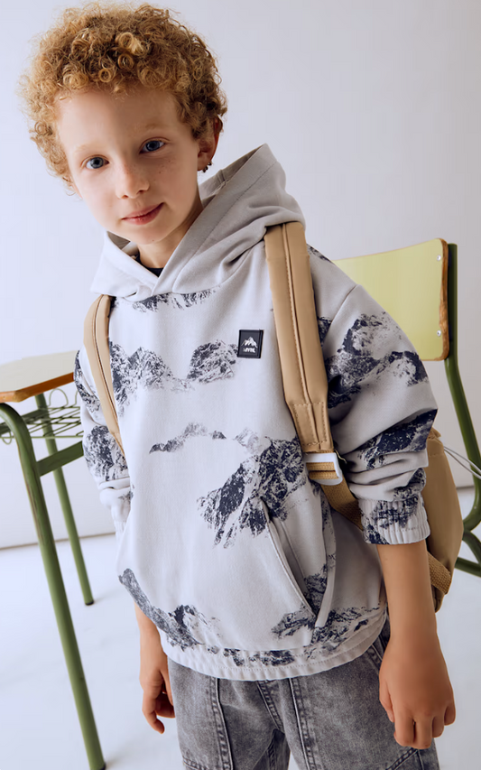 Boy Printed Hoodie - Smoke - Mayoral