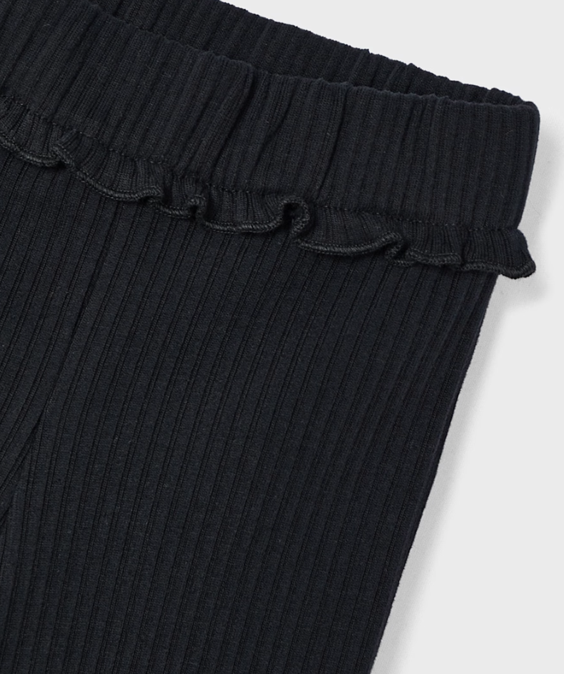 Girl Flare Ribbed Leggings - Black - Mayoral